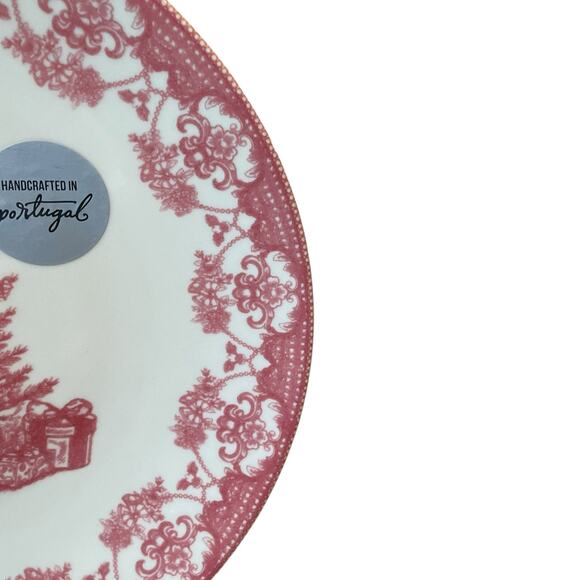 MATCERAMICA Portugal Red Christmas Tree Ceramic Dinner Plates 10.5in Set of 4 - Picture 6 of 10
